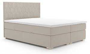 Manželská postel Boxspring 140 cm Piranno (béžová) (s úložným prostorem). Vlastní profesionální přeprava až k Vám domů 1044283