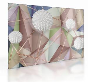 Skleněný obraz - 3D Abstrakce v pastelových barvách (70x50 cm)