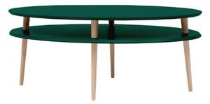 Vysoký konferenční stolek OVO šířka 110 x hloubka 70 cm - lahvově zelený