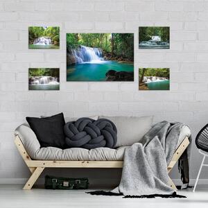 Obraz na plátně: Vodopády (2) - set 1ks 70x50 cm a 4ks 32,4x22,8 cm