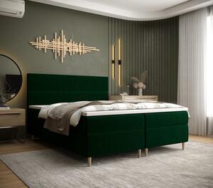 Kontinentální manželská postel ANGELES - 140x200, tmavě zelená