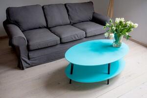 Nízký konferenční stolek OVO šířka 110 x hloubka 70 cm - grafitová barva