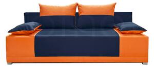 Pohovka třísedačka Ibriso (modrá + oranžová). 1042500