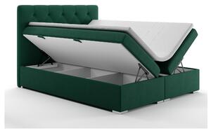 Kontinentální postel 140 cm Ronda (tmavě zelená) (s úložným prostorem). 1020365