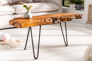 Konferenční stolek FARO, 100 cm, teakové dřevo