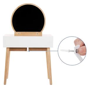 SONGMICS, Toaletní stolek oválné zrcadlo 91x55x35 cm | bílý