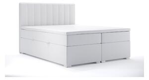 Kontinentální postel 140 cm Ranaly (bílá ekokůže) (s úložným prostorem). 1044307