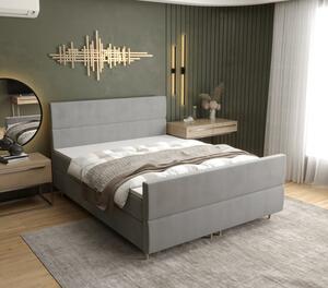 Kontinentální manželská postel ANGELES PLUS - 160x200, světle šedá