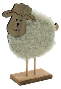 Dřevěná ovečka s plyšem 4000002