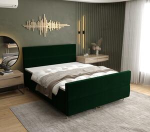 Kontinentální manželská postel ANGELES PLUS - 160x200, tmavě zelená