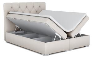 Kontinentální postel 160 cm Ronda (krémová) (s úložným prostorem). 1020372