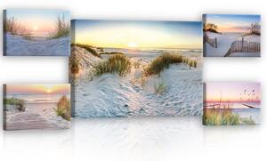 Obraz na plátně: Písečné duny - set 1ks 70x50 cm a 4ks 32,4x22,8 cm