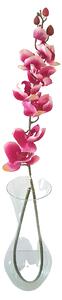 Luxusní umělá orchidea x9 vínová 102cm silikonová, gumová