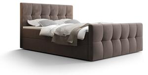 Elegantní manželská postel ELIONE - 140x200, tmavě hnědá
