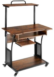 Tectake 404726 psací stůl fife 80x65,5x130,5cm - industrial tmavé dřevo
