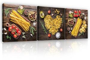 Obraz na plátně: Pasta - set 3ks 25x25cm