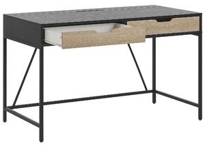 Psací stůl 120 x 60 cm světlé dřevo/černý JENA