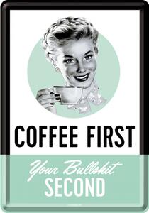 Plechová pohlednice - Coffee First