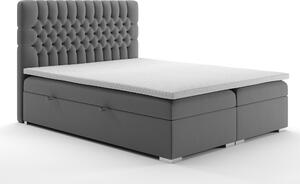 Kontinentální postel 160 cm Daliny (šedá) (s úložným prostorem). 1020258