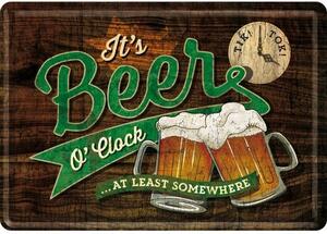 Plechová pohlednice - It's Beer O'clock