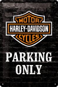 Plechová cedule: Harley-Davidson Parking Only - 30x20 cm