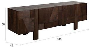 TV stolek z masivního dřeva v tmavě přírodní barvě 188x60x45 cm Bruneau – Dutchbone