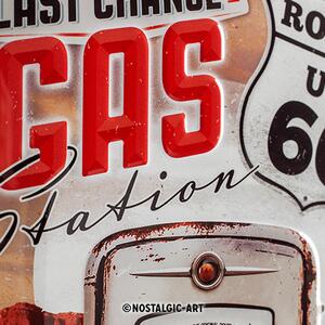 Plechová cedule: Route 66 (Gas Station) - 30x20 cm