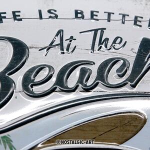 Plechová cedule: VW Life is Better at the Beach - 30x20 cm