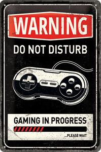 Plechová cedule: Warning Do Not Disturb - 30x20 cm