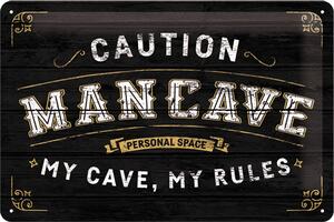 Plechová cedule: Man Cave - 30x20 cm