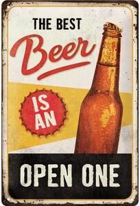 Plechová cedule: The Best Beer is an Open One - 20x30 cm