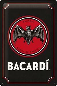 Plechová cedule: Bacardi (Black Logo) - 20x30 cm