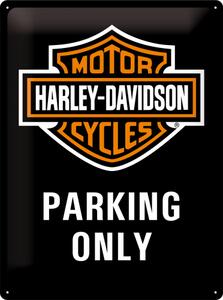 Plechová cedule: Harley-Davidson Parking Only - 40x30 cm