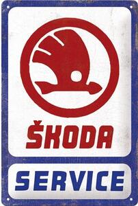 Plechová cedule: Skoda - Service - 20x30 cm