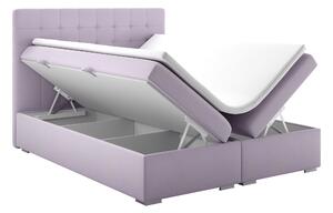 Kontinentální postel 140 cm Clady (světlofialová) (s úložným prostorem). 1020251