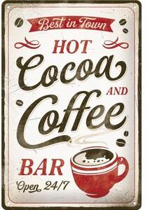 Plechová cedule: Hot Cocoa and Coffee - 20x30 cm