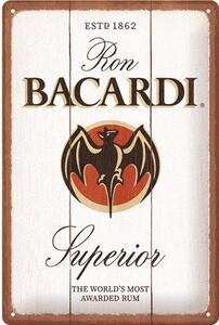 Plechová cedule: Bacardi Superior White Wood - 20x30 cm