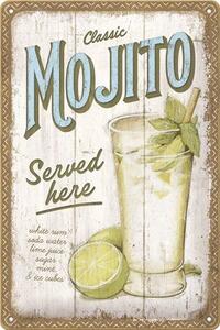 Plechová cedule: Mojito Served Here - 20x30 cm