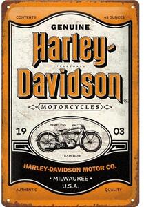 Plechová cedule – Harley-Davidson - Genuine Motorcycles Milwaukee