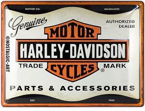 Plechová cedule: Harley-Davidson - Parts & Accessoires - 40x30 cm