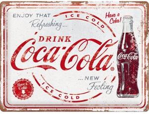 Plechová cedule: Coca-Cola - Refreshing New Feeling - 30x40 cm
