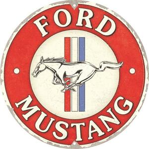 Plechová cedule: Ford Mustang - 3 Stripes Red - 35x35 cm