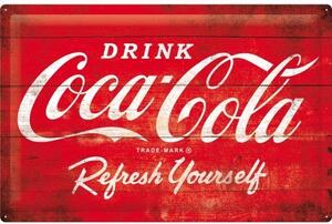 Plechová cedule - Coca-Cola - Logo Red Refresh Yourself