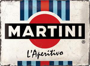 Plechová cedule: Martini (L'Aperitivo Racing Stripes) - 40x30 cm