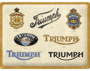 Plechová cedule: Triumph Logo Evolution - 40x30 cm