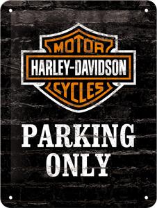 Plechová cedule: Harley-Davidson Parking Only - 20x15 cm