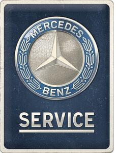 Plechová cedule: Mercedes-Benz - Service Emblem Blue - 40x30 cm
