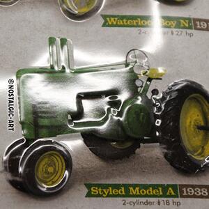 Plechová cedule: John Deere (Model Chart) - 40x30 cm