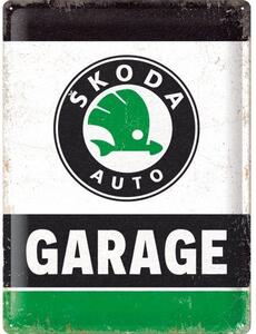 Plechová cedule: Skoda - Garage Green - 30x40 cm