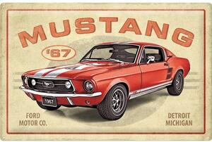 Plechová cedule: Ford Mustang GT 1967 Red - 60x40 cm